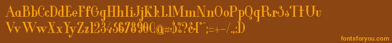 GlamorBoldCondensed Font – Orange Fonts on Brown Background