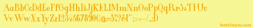 GlamorBoldCondensed Font – Orange Fonts on Yellow Background