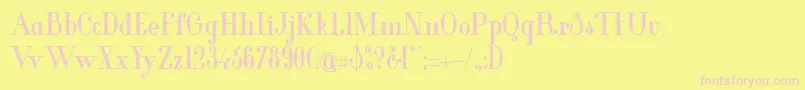 GlamorBoldCondensed Font – Pink Fonts on Yellow Background