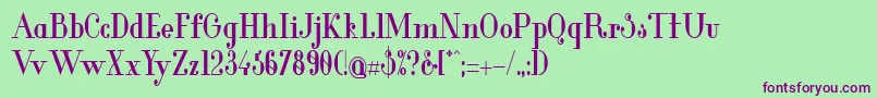 フォントGlamorBoldCondensed – 緑の背景に紫のフォント