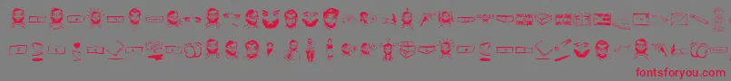 Slcortazar-Schriftart – Rote Schriften auf grauem Hintergrund