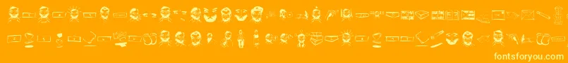 Slcortazar Font – Yellow Fonts on Orange Background