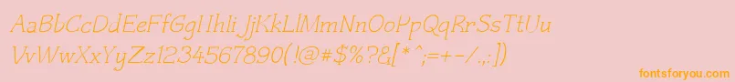 Czaristiteoblique Font – Orange Fonts on Pink Background