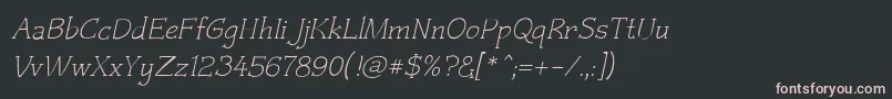 Czcionka Czaristiteoblique – różowe czcionki na czarnym tle