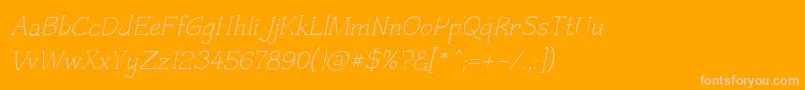 Czaristiteoblique Font – Pink Fonts on Orange Background