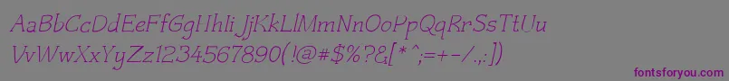 Czaristiteoblique Font – Purple Fonts on Gray Background