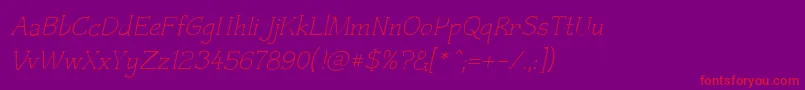 Police Czaristiteoblique – polices rouges sur fond violet