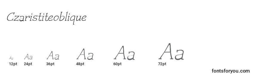 Czaristiteoblique Font Sizes