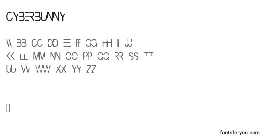 Czcionka Cyberbunny – alfabet, cyfry, specjalne znaki