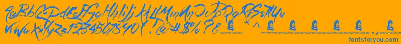 MagicPies Font – Blue Fonts on Orange Background