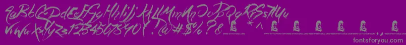 MagicPies-Schriftart – Graue Schriften auf violettem Hintergrund