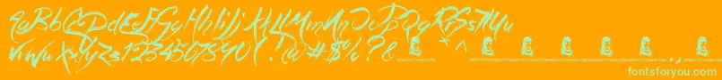 MagicPies Font – Green Fonts on Orange Background