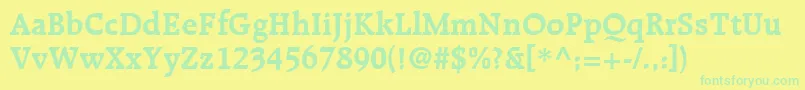 RecognitaSsiBold-Schriftart – Grüne Schriften auf gelbem Hintergrund