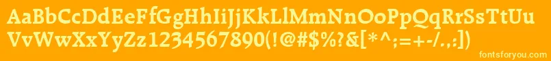 RecognitaSsiBold-Schriftart – Gelbe Schriften auf orangefarbenem Hintergrund