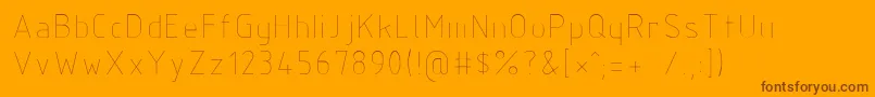 Fonte Isocp3 – fontes marrons em um fundo laranja