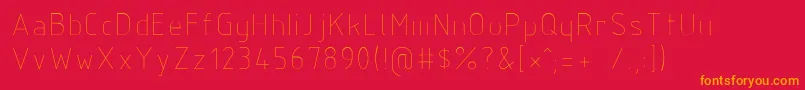 Isocp3 Font – Orange Fonts on Red Background