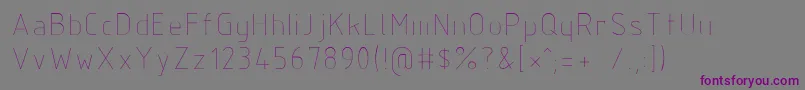 Isocp3-Schriftart – Violette Schriften auf grauem Hintergrund