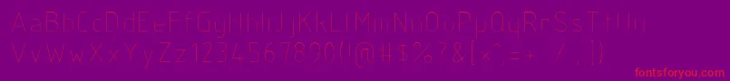 Isocp3-Schriftart – Rote Schriften auf violettem Hintergrund