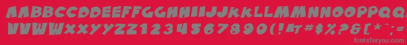 SfPaleBottomExtendedOblique Font – Gray Fonts on Red Background