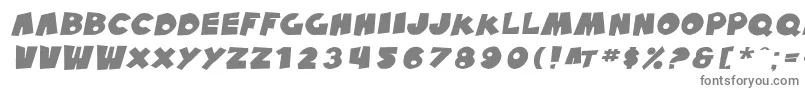 SfPaleBottomExtendedOblique-fontti – harmaat kirjasimet valkoisella taustalla