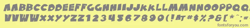 フォントSfPaleBottomExtendedOblique – 黄色の背景に灰色の文字