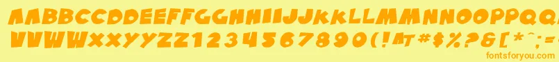 SfPaleBottomExtendedOblique Font – Orange Fonts on Yellow Background