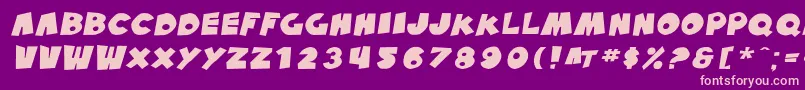 SfPaleBottomExtendedOblique Font – Pink Fonts on Purple Background