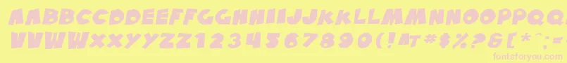 SfPaleBottomExtendedOblique Font – Pink Fonts on Yellow Background