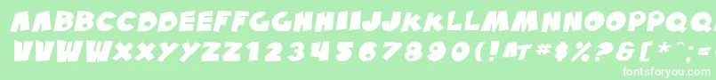 SfPaleBottomExtendedOblique Font – White Fonts on Green Background