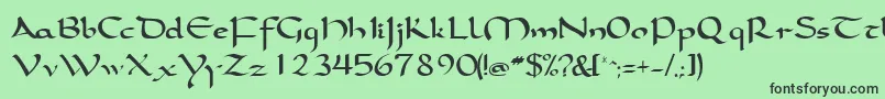 SamovarsskRegular Font – Black Fonts on Green Background