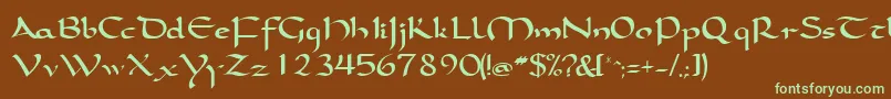 SamovarsskRegular Font – Green Fonts on Brown Background