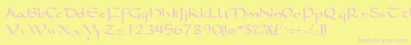 SamovarsskRegular Font – Pink Fonts on Yellow Background