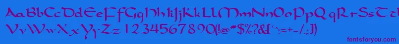 SamovarsskRegular Font – Purple Fonts on Blue Background