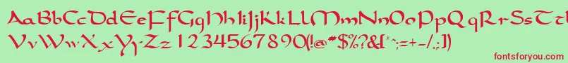 SamovarsskRegular Font – Red Fonts on Green Background