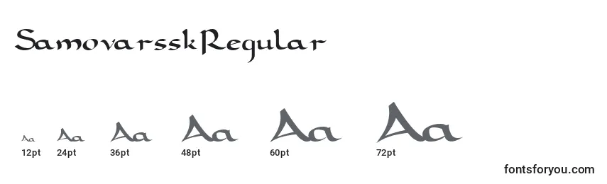 Размеры шрифта SamovarsskRegular