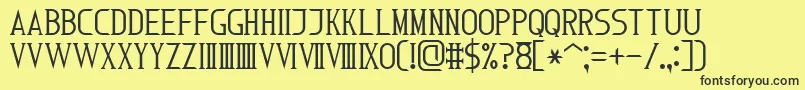 RomanFont7 Font – Black Fonts on Yellow Background