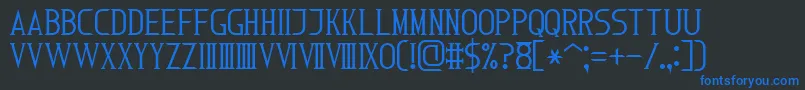 RomanFont7 Font – Blue Fonts on Black Background