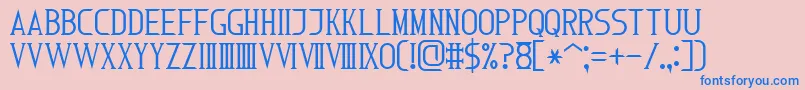 RomanFont7 Font – Blue Fonts on Pink Background