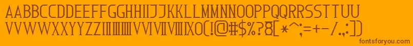 Fonte RomanFont7 – fontes marrons em um fundo laranja
