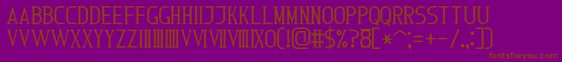RomanFont7-Schriftart – Braune Schriften auf violettem Hintergrund