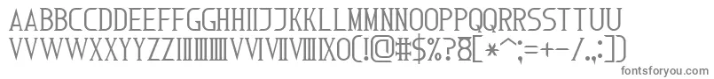 RomanFont7-fontti – harmaat kirjasimet valkoisella taustalla