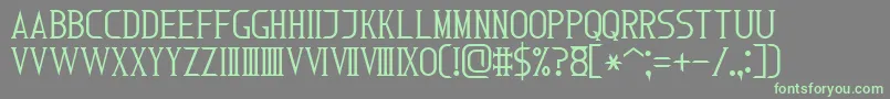 フォントRomanFont7 – 灰色の背景に緑のフォント