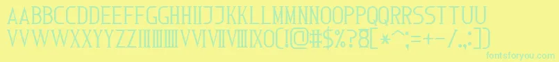 RomanFont7 Font – Green Fonts on Yellow Background