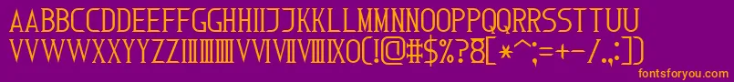 RomanFont7 Font – Orange Fonts on Purple Background