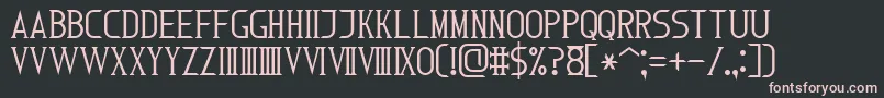 Fonte RomanFont7 – fontes rosa em um fundo preto