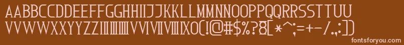 RomanFont7-Schriftart – Rosa Schriften auf braunem Hintergrund