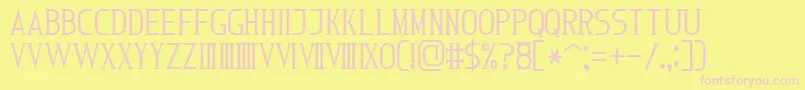 RomanFont7-fontti – vaaleanpunaiset fontit keltaisella taustalla