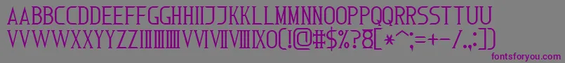 RomanFont7-fontti – violetit fontit harmaalla taustalla