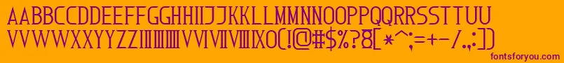 Шрифт RomanFont7 – фиолетовые шрифты на оранжевом фоне