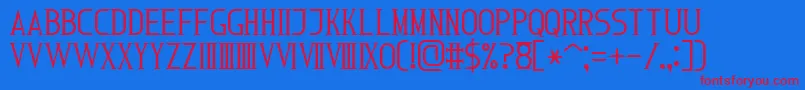 RomanFont7 Font – Red Fonts on Blue Background